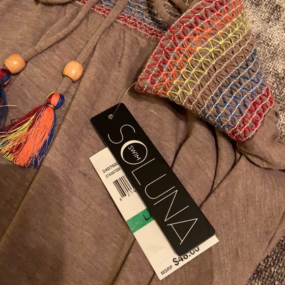 26. Soluna Swim Smocked Cover-up Skirt in Brown - Picture 6 of 9